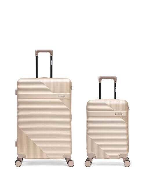 Set di 2 valigie grandi e cabina Wohlen beige - 75x47,5x29 cm