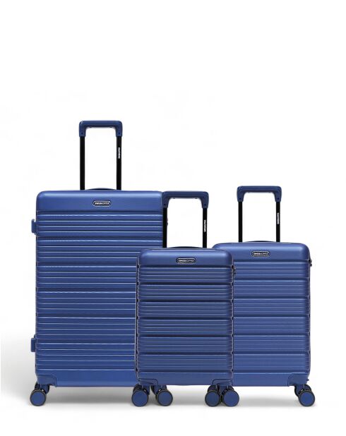 Set de 3 maletas grandes, cabina y cabina XS Lugano marine - 75 x 47,5 x 29 cm