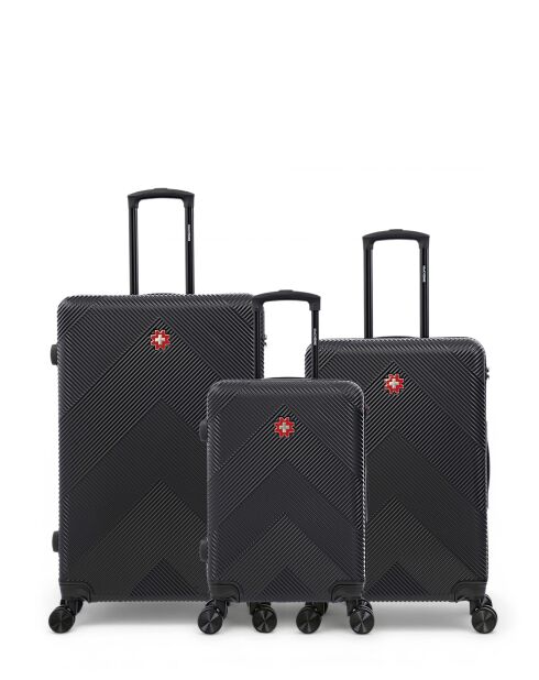 Lot De 3 Valises Grand Format, Weekend Et Cabine Olten noir - 76,5x49x29,5 cm