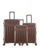 Set van 3 grote koffers, weekend en hut Zermatt donkerbruin - 76,5x49x29 cm