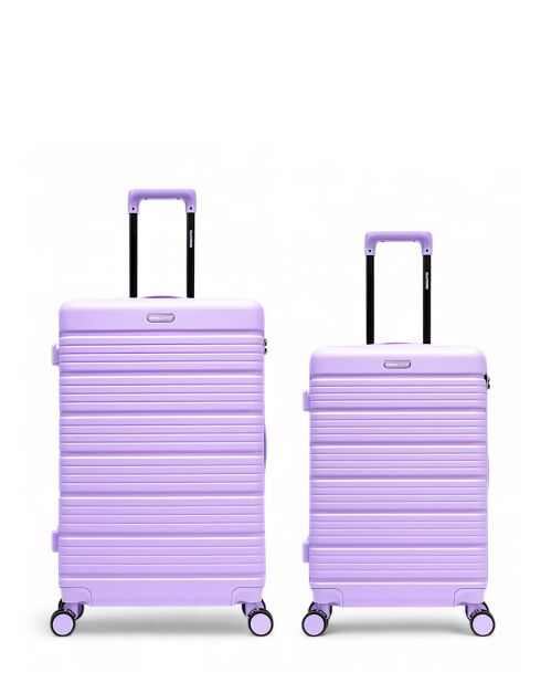 Set de 2 maletas grandes y de fin de semana Lugano lila - 75x47,5x29 cm