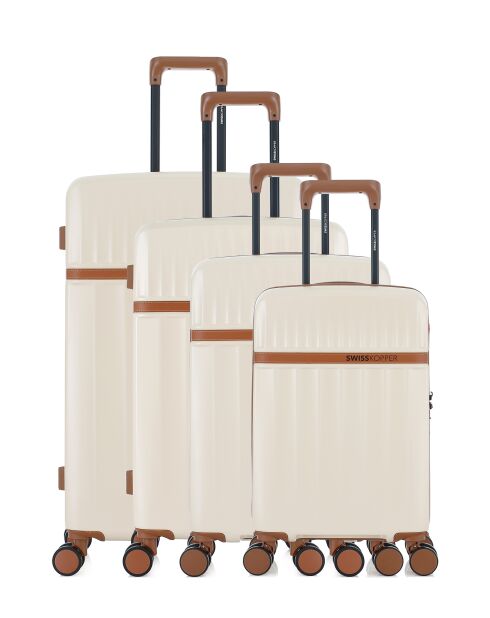 Set De 4 Valise Zermatt ecru - 76,5x49x29 cm