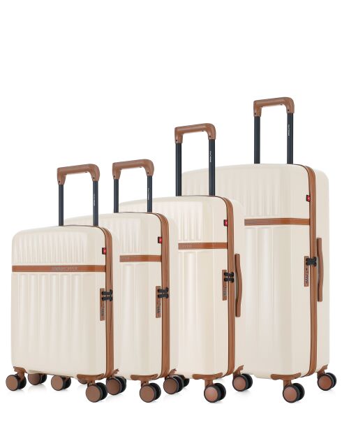 Set De 4 Valise Zermatt ecru - 76,5x49x29 cm