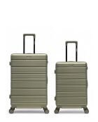 Juego de 2 maletas Lugano Olive de gran tamaño y Lugano de fin de semana, 75 x 47,5 x 29 cm