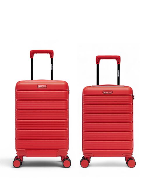 Set van 2 cabine- en hutkoffers XS Lugano rood - 60x42,5x26 cm