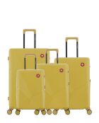 Set van 4 grote koffers, weekend, hut en hut XS Fribourg miel - 75x47,5x29 cm