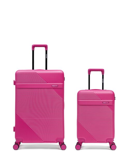 Lot De 2 Valises Grand Format Et Cabine Wohlen rose - 75x47,5x29 cm