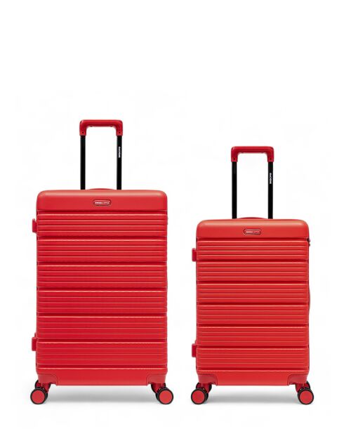 Set de 2 maletas de gran formato y fin de semana Lugano rojo - 75x47,5x29 cm