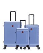 Set mit 3 großen Koffern, Weekend und Kabine Gstaad blau - 75x49x29 cm