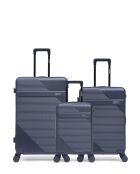 Set mit 3 großen Koffern, Weekend und Cabin XS Wohlen dunkelblau - 75x47,5x29 cm