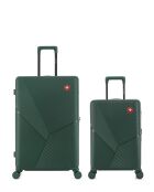 Set aus 2 großen Koffern und Kabine Fribourg, dunkelgrün — 75 x 47,5 x 29 cm