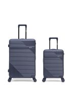 Set de 2 maletas grandes y cabina Wohlen azul oscuro - 75x47,5x29 cm