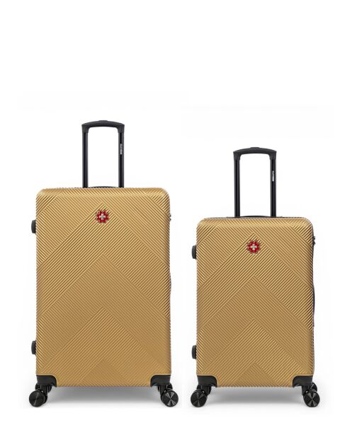 Set van 2 grote en weekendkoffers Olten beige - 76,5x49x29,5 cm