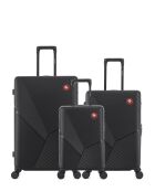 Set di 3 valigie grandi, Weekend e Cabin XS Fribourg nere - 75x47,5x29 cm