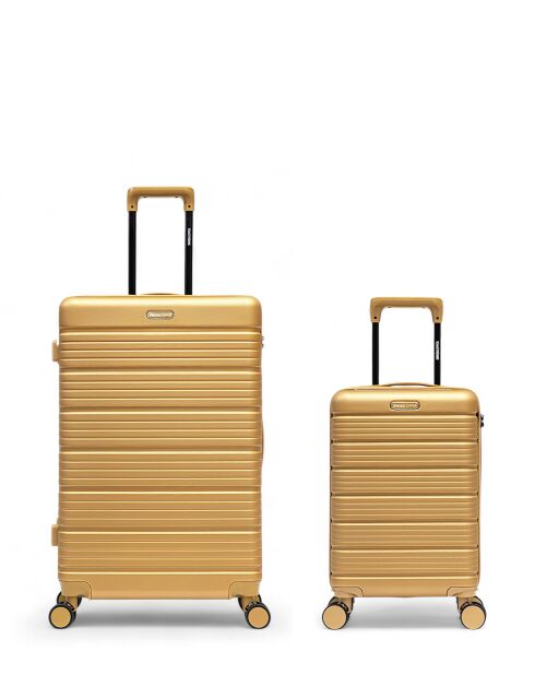 Set van 2 grote koffers en cabine XS Lugano beige - 75x47,5x29 cm