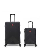 Set aus 2 großen Koffern und Kabine Olten schwarz — 76,5 x 49 x 29,5 cm