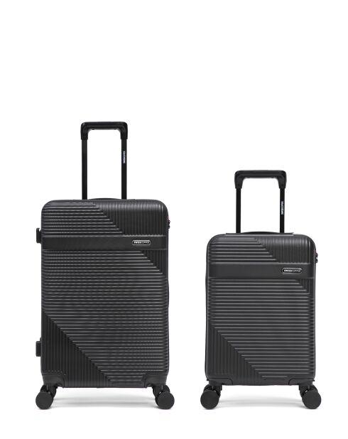 Set aus 2 Wochenend- und Kabinenkoffern XS Wohlen schwarz - 65x42,5x26 cm