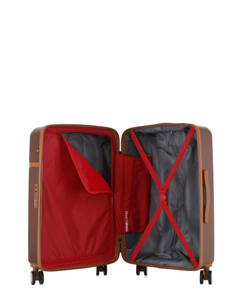 2er-Set Zermatt Wochenend- und Kabinenkoffer dunkelbraun - 67x42,5x26 cm