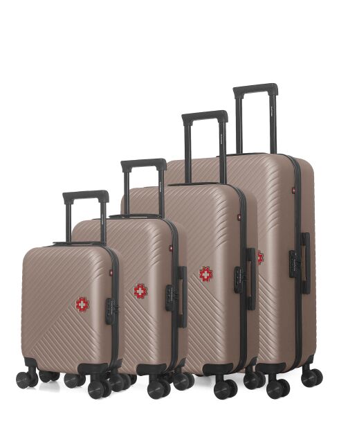 Set De 4 Valise SPIEZ rose dore - 75x47x29 cm