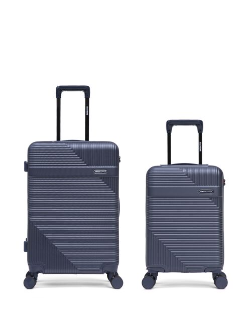 Set van 2 donkerblauwe XS Wohlen weekend- en hutkoffers - 65x42,5x26 cm