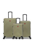 Juego de 3 maletas grandes, para fin de semana y cabina Olten olive, 76,5 x 49 x 29,5 cm
