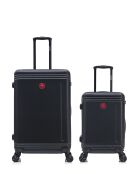 Set mit 2 großen Koffern und Kabine Gstaad schwarz - 75x49x29 cm