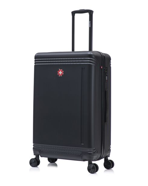 Set mit 2 großen Koffern und Kabine Gstaad schwarz - 75x49x29 cm