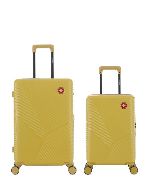 Set van 2 weekend- en hutkoffers XS Fribourg honey - 65x42,5x26 cm