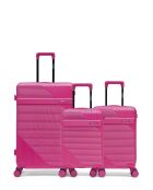 Set aus 3 großen Koffern, Kabine und Kabine XS Wohlen rosa - 75x47,5x29 cm