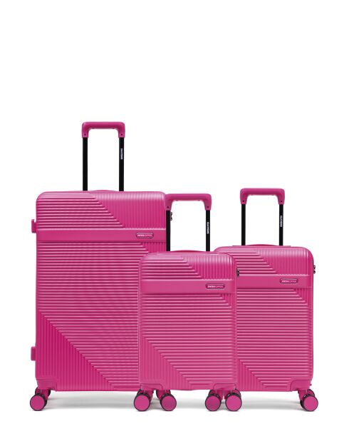 Set di 3 valigie grandi, Cabina e Cabina XS Wohlen rosa - 75x47,5x29 cm