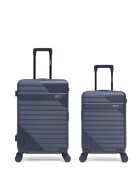 Set van 2 donkerblauwe Wohlen weekend- en hutkoffers - 65x42,5x26 cm