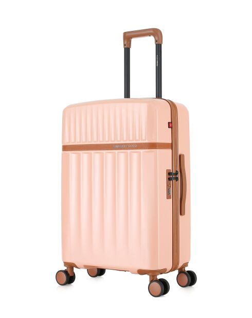 Valigia a soggiorno media rosa chiaro Zermatt - 67x42,5x26 cm