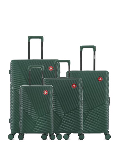 Set mit 4 großen Koffern, Weekend, Cabin und Cabin XS Fribourg, dunkelgrün — 75 x 47,5 x 29 cm