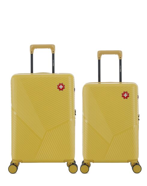 Set van 2 cabine- en hutkoffers XS Fribourg miel - 60x42,5x26 cm