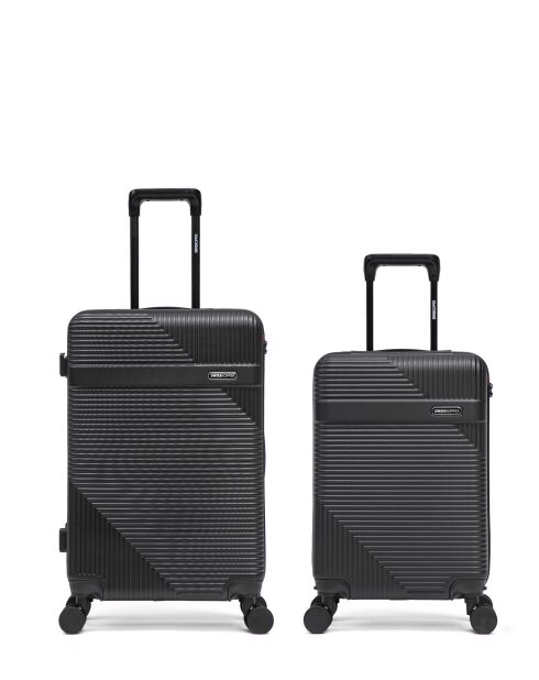 Lot De 2 Valises Weekend Et Cabine Wohlen noir - 65x42,5x26 cm