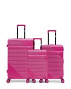 Set mit 3 großen Koffern, Weekend und Kabine Wohlen rosa - 75x47,5x29 cm