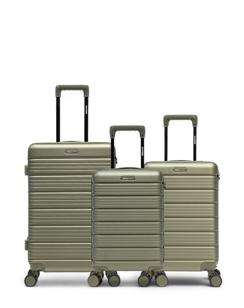 Set aus 3 Wochenend-, Kabinen- und Kabinenkoffern XS Lugano oliv - 65x42,5x26 cm