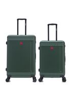 Set aus 2 großen Koffern und Wochenendkoffer Gstaad grün - 75x49x29 cm