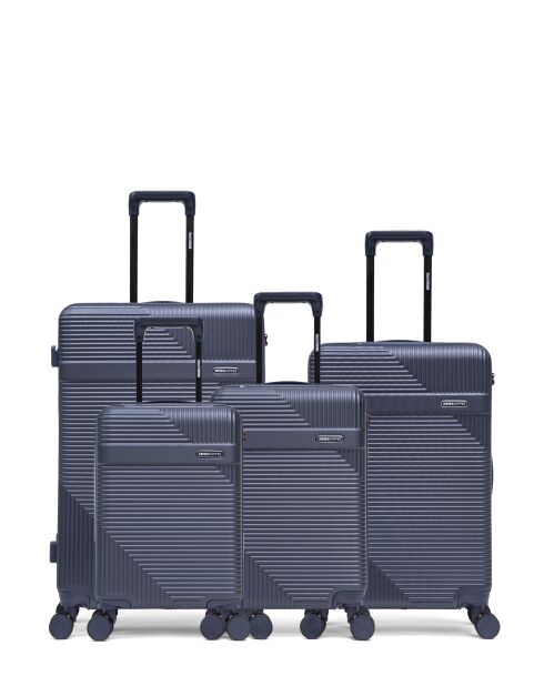 Set van 4 grote koffers, weekend, cabine en cabine XS Wohlen donkerblauw - 75x47,5x29 cm