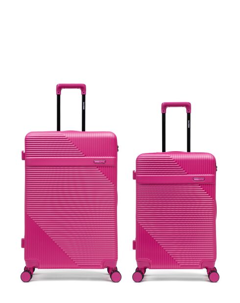 Set aus 2 großen Koffern und Wochenendkoffern Wohlen rosa - 75x47,5x29 cm