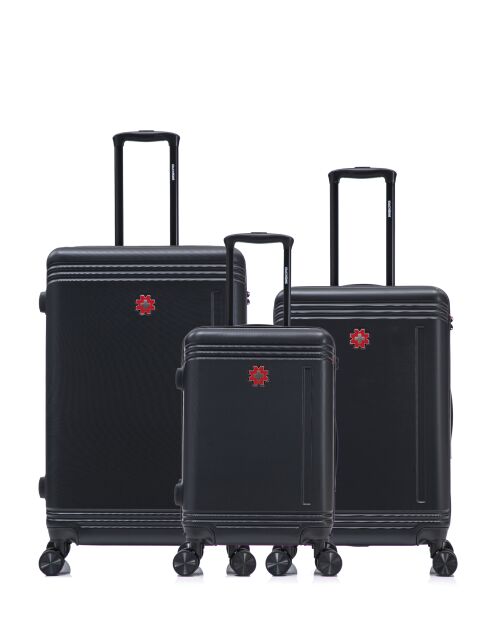 Lot De 3 Valises Grand Format, Weekend Et Cabine Gstaad noir - 75x49x29 cm
