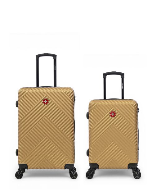 Set van 2 beige weekend- en hutkoffers Olten - 67x44x27 cm