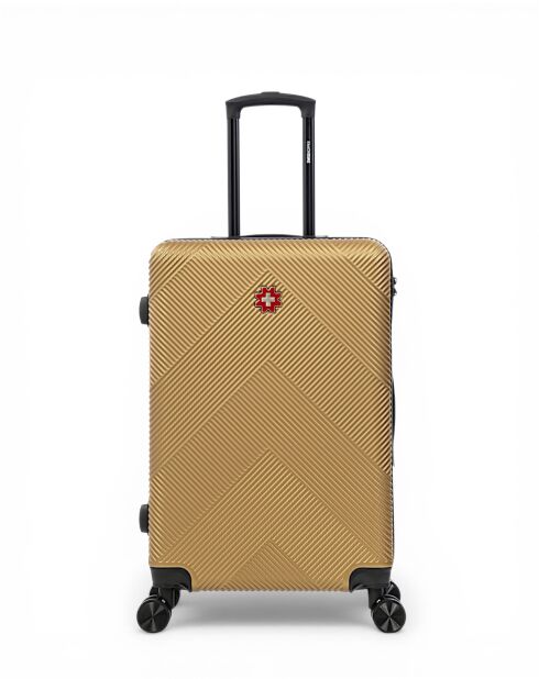Set van 2 beige weekend- en hutkoffers Olten - 67x44x27 cm