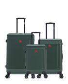 Set mit 3 großen Koffern, Weekend und Cabin Gstaad grün - 75x49x29 cm