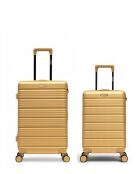Set van 2 Lugano beige weekend- en hutkoffers - 65x42,5x26 cm