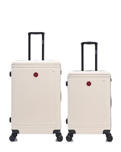 Set van 2 grote koffers en weekend Gstaad beige - 75x49x29 cm