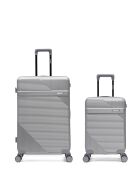 Set de 2 maletas grandes y cabina Wohlen gris - 75x47,5x29 cm