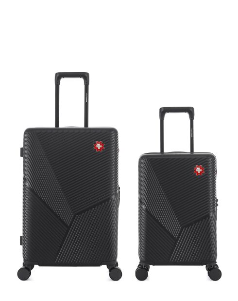 Set di 2 valigie da viaggio XS Fribourg nere - 65x42,5x26 cm