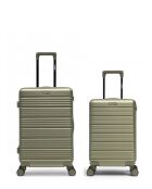 Juego de 2 maletas Lugano Olive para fin de semana y cabina, 65 x 42,5 x 26 cm