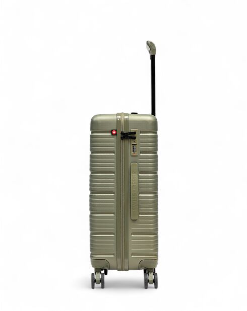 Juego de 2 maletas Lugano Olive para fin de semana y cabina, 65 x 42,5 x 26 cm